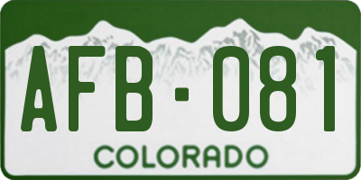 CO license plate AFB081