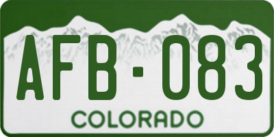 CO license plate AFB083