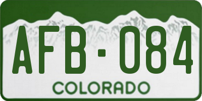CO license plate AFB084