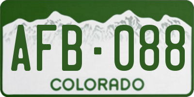 CO license plate AFB088