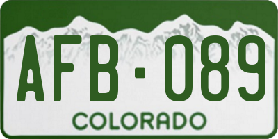 CO license plate AFB089