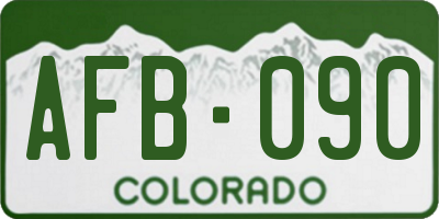 CO license plate AFB090