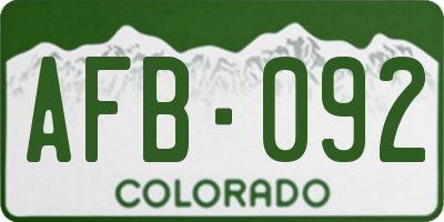CO license plate AFB092