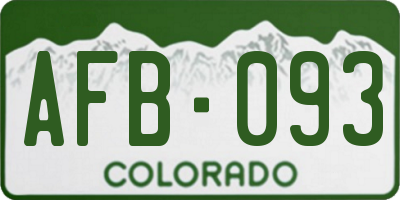 CO license plate AFB093