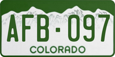 CO license plate AFB097