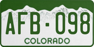 CO license plate AFB098