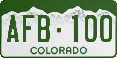 CO license plate AFB100