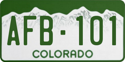 CO license plate AFB101