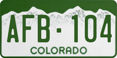 CO license plate AFB104