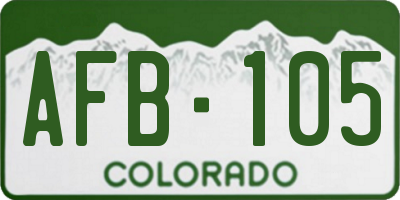 CO license plate AFB105