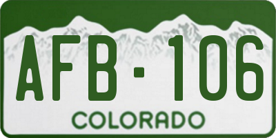 CO license plate AFB106