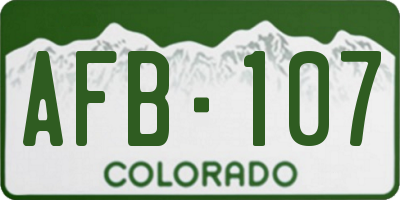CO license plate AFB107