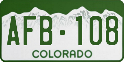 CO license plate AFB108