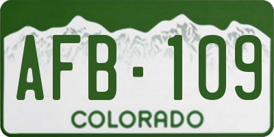 CO license plate AFB109