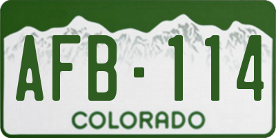 CO license plate AFB114