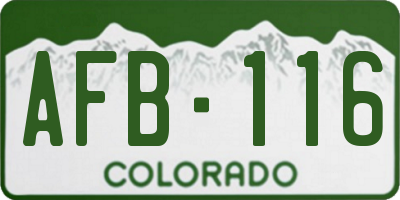 CO license plate AFB116