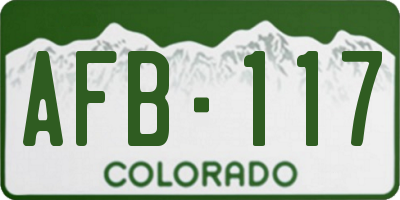 CO license plate AFB117