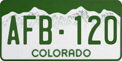 CO license plate AFB120