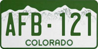 CO license plate AFB121