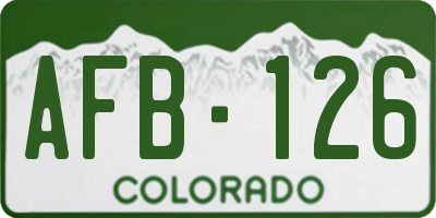 CO license plate AFB126
