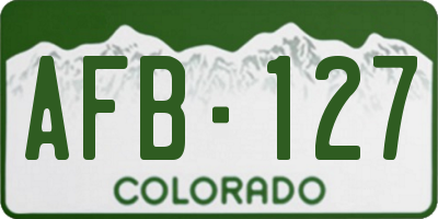 CO license plate AFB127