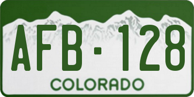 CO license plate AFB128