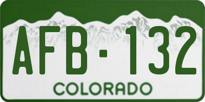 CO license plate AFB132