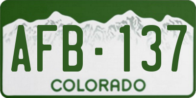 CO license plate AFB137