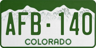CO license plate AFB140