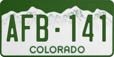 CO license plate AFB141