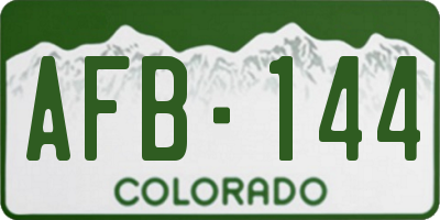 CO license plate AFB144