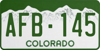 CO license plate AFB145