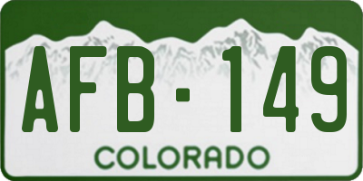 CO license plate AFB149