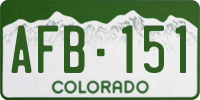 CO license plate AFB151