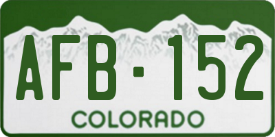 CO license plate AFB152