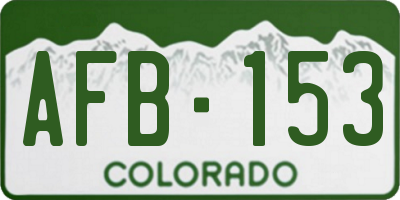 CO license plate AFB153