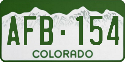 CO license plate AFB154