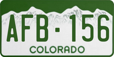 CO license plate AFB156