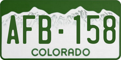 CO license plate AFB158