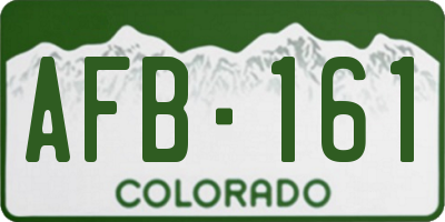 CO license plate AFB161