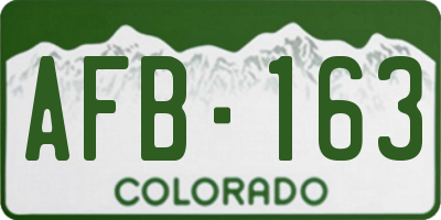 CO license plate AFB163