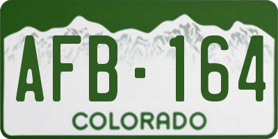 CO license plate AFB164