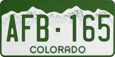 CO license plate AFB165