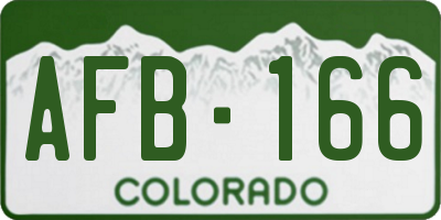 CO license plate AFB166