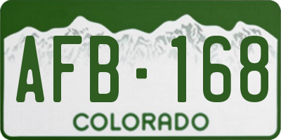 CO license plate AFB168