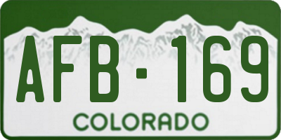 CO license plate AFB169