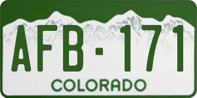 CO license plate AFB171