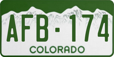 CO license plate AFB174