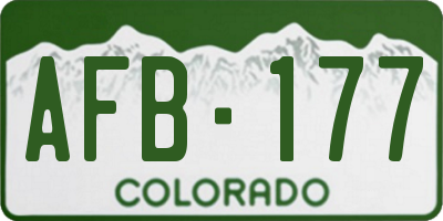 CO license plate AFB177