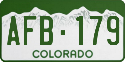 CO license plate AFB179